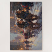 イングリッシュコッカースパニエル犬クリスマスフェスティバルシーズン ジグソーパズル (縦)