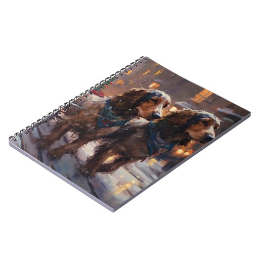 イングリッシュコッカースパニエル犬クリスマスフェスティバルシーズン ノートブック (左側)