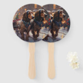 イングリッシュコッカースパニエル犬クリスマスフェスティバルシーズン ハンドファン (正面&裏面)