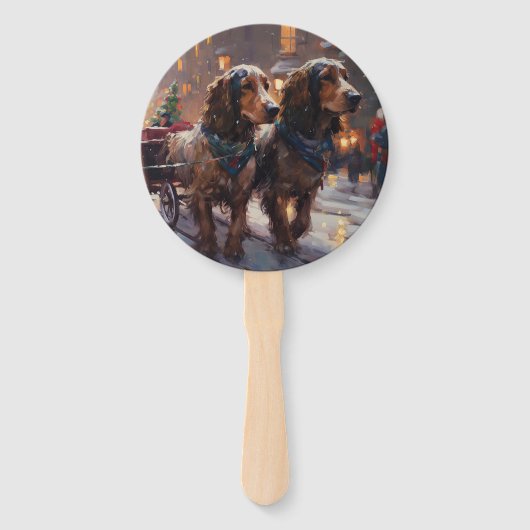 イングリッシュコッカースパニエル犬クリスマスフェスティバルシーズン ハンドファン (正面)