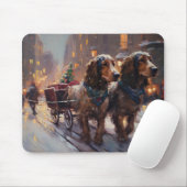 イングリッシュコッカースパニエル犬クリスマスフェスティバルシーズン マウスパッド (マウス)