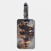 イングリッシュコッカースパニエル犬クリスマスフェスティバルシーズン ラゲッジタグ (裏面縦)