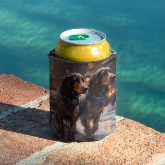イングリッシュコッカースパニエル犬クリスマスフェスティバルシーズン 缶クーラー (インサイチュ プール)