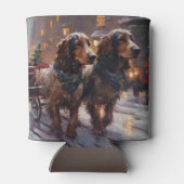 イングリッシュコッカースパニエル犬クリスマスフェスティバルシーズン 缶クーラー (裏面)