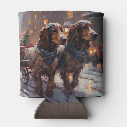 イングリッシュコッカースパニエル犬クリスマスフェスティバルシーズン 缶クーラー (裏面)