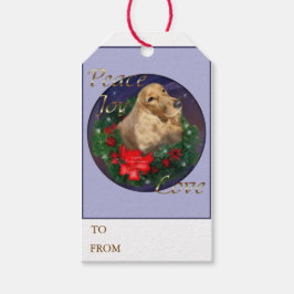 イングリッシュコッカースパニエル犬クリスマス ギフトタグ