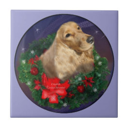 イングリッシュコッカースパニエル犬クリスマス タイル