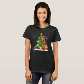 イングリッシュコッカースパニエル犬トナカイChristmas Lights D Tシャツ (正面フル)
