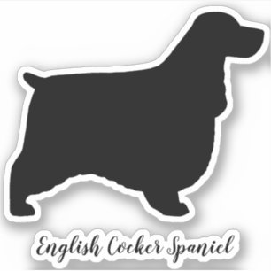 イングリッシュコッカースパニエル犬ドッグシルエットビニール シール