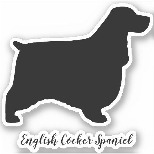 イングリッシュコッカースパニエル犬ドッグシルエットビニール シール (正面)