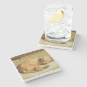 イングリッシュコッカースパニエル犬ドッグ（バイブリトン・リヴィエール） ストーンコースター (横)