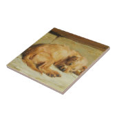 イングリッシュコッカースパニエル犬ドッグ（バイブリトン・リヴィエール） タイル (側面)