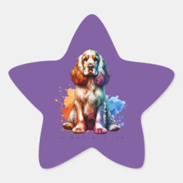 イングリッシュコッカースパニエル犬ドッグ 星シール