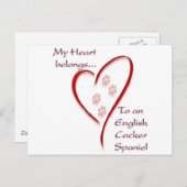 イングリッシュコッカースパニエル犬ハートが属する ポストカード (正面/裏面)