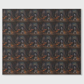 イングリッシュコッカースパニエル犬パンプキンハロウィンホラー ラッピングペーパー (フラット)