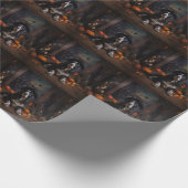 イングリッシュコッカースパニエル犬パンプキンハロウィンホラー ラッピングペーパー (角)