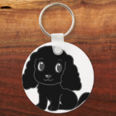 イングリッシュコッカースパニエル犬ブラック キーホルダー (正面)