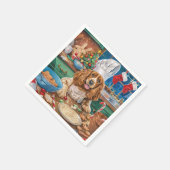 イングリッシュコッカースパニエル犬ホリデーベーキング:クリスマス スタンダードカクテルナプキン (角)