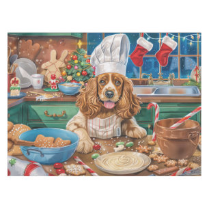 イングリッシュコッカースパニエル犬ホリデーベーキング:クリスマス テーブルクロス