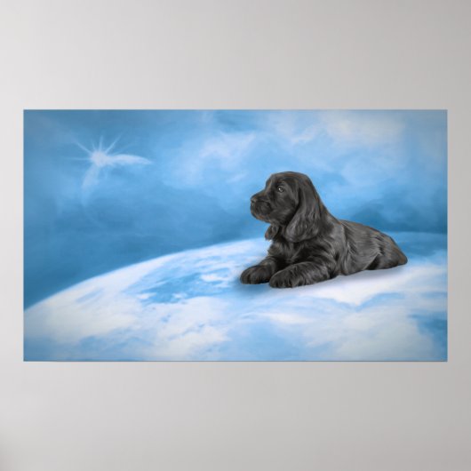 イングリッシュコッカースパニエル犬子犬 ポスター (正面)