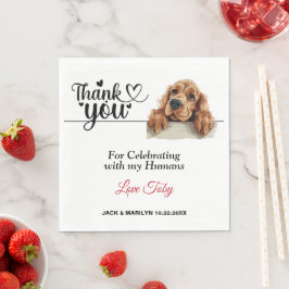 イングリッシュコッカースパニエル犬結婚ズサンキュー スタンダードランチョンナプキン