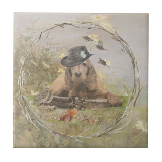 イングリッシュコッカースパニエル犬 タイル (正面)