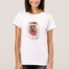 イングリッシュコッカースパニエル 犬用クリスマスギフト Tシャツ