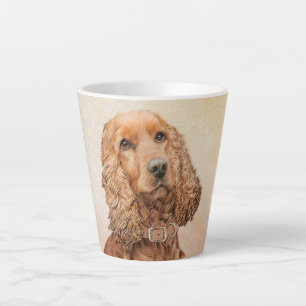 イングリッシュコッカー絵画スパニエル犬ズ – オリジナルドッグアート カフェラテマグ