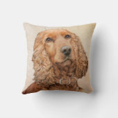 イングリッシュコッカー絵画スパニエル犬ズ – オリジナルドッグアート クッション (裏面)