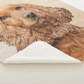 イングリッシュコッカー絵画スパニエル犬ズ – オリジナルドッグアート シェルパブランケット (3/4)