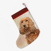 イングリッシュコッカー絵画スパニエル犬ズ – オリジナルドッグアート スモールクリスマスストッキング (裏面 (吊り時))