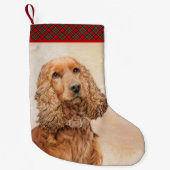 イングリッシュコッカー絵画スパニエル犬ズ – オリジナルドッグアート スモールクリスマスストッキング (正面)