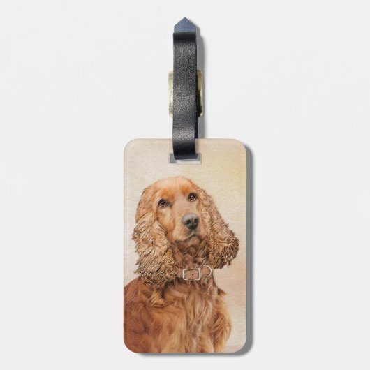 イングリッシュコッカー絵画スパニエル犬ズ – オリジナルドッグアート ラゲッジタグ (裏面縦)