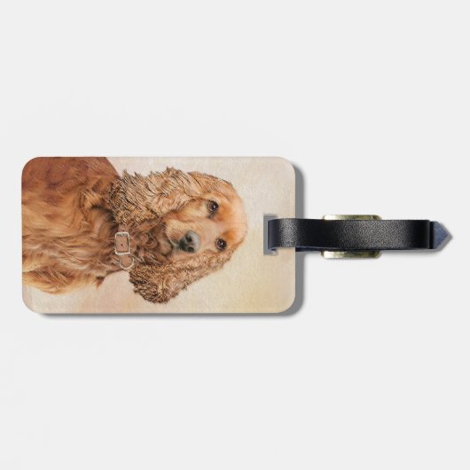 イングリッシュコッカー絵画スパニエル犬ズ – オリジナルドッグアート ラゲッジタグ (裏面横)