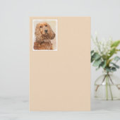 イングリッシュコッカー絵画スパニエル犬ズ – オリジナルドッグアート 便箋 (スタンド正面)