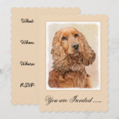 イングリッシュコッカー絵画スパニエル犬ズ – オリジナルドッグアート 招待状 (正面/裏面)