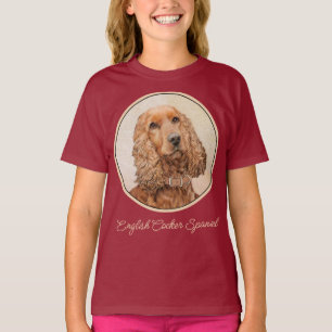イングリッシュコッカー絵画スパニエル犬ズ – オリジナルドッグアート Tシャツ