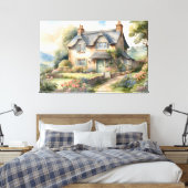 イングリッシュコテージハウス キャンバスプリント (インサイチュ (寝室))