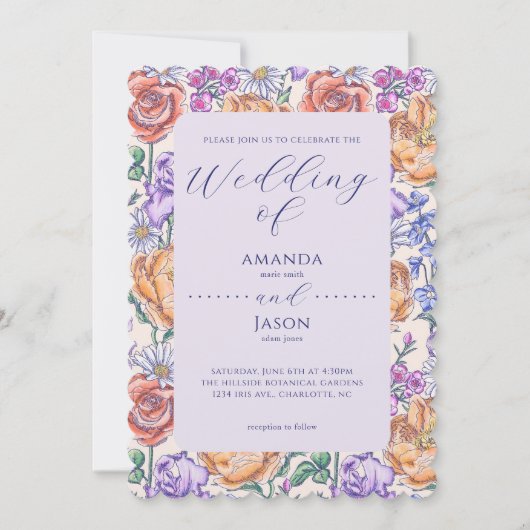 イングリッシュコテージビクトリアフローラ結婚式招待状 招待状 (正面)