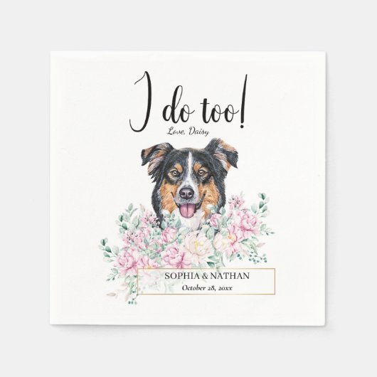 イングリッシュシェパード結婚ドッグズカクテルナプキン スタンダードカクテルナプキン (正面)