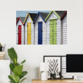 イングリッシュシーサイドビーチハッツ ポスター (ホームオフィス)