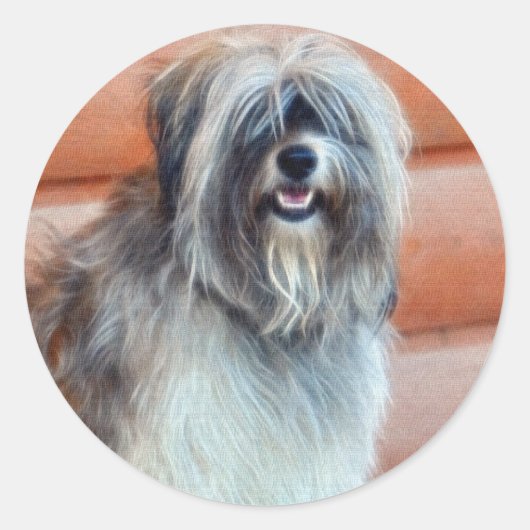 イングリッシュシープドッグ愛人用ステッカー ラウンドシール (正面)
