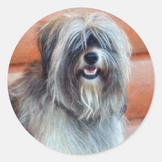 イングリッシュシープドッグ愛人用ステッカー ラウンドシール (正面)