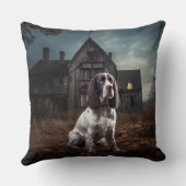 イングリッシュスプリンガースパニエル犬ハロウィンホラー クッション (裏面)