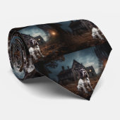 イングリッシュスプリンガースパニエル犬ハロウィンホラー ネクタイ (ロール)