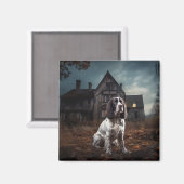 イングリッシュスプリンガースパニエル犬ハロウィンホラー マグネット (正面/裏面)