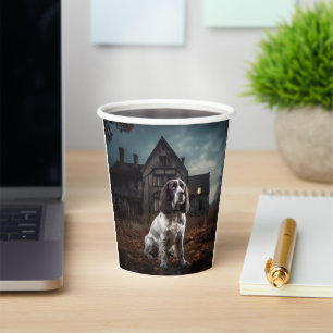 イングリッシュスプリンガースパニエル犬ハロウィンホラー 紙コップ