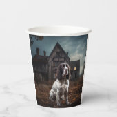 イングリッシュスプリンガースパニエル犬ハロウィンホラー 紙コップ (裏面)