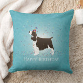 イングリッシュスプリンガースパニエル犬誕生日デザイン クッション (ブランケット)