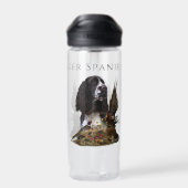 イングリッシュスリンガースパニエル犬とキジ ウォーターボトル (背面)